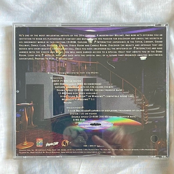 SALE Prince Interactive 1994 CD-ROM for Mac/PC with Jewel Case Registration Card - Picture 11 of 16